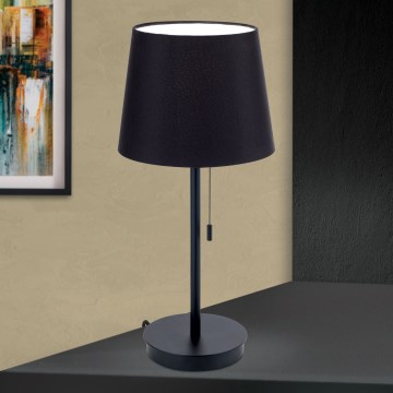 Table lamp with USB port LUDWIG 1xE27/40W/230V 50 cm black