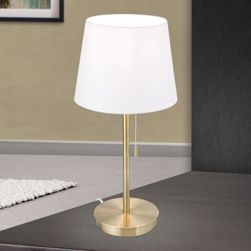 Table lamp with USB port LUDWIG 1xE27/40W/230V 50 cm white/gold
