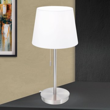 Table lamp with USB port LUDWIG 1xE27/40W/230V 50 cm white/matte chrome