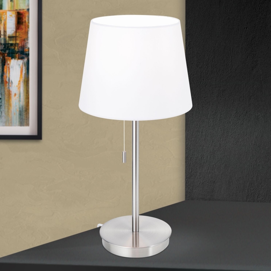 Table lamp with USB port LUDWIG 1xE27/40W/230V 50 cm white/matte chrome
