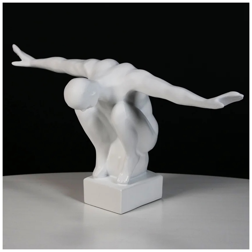 Tabletop decoration 19,5x16x38,5 cm resin/white