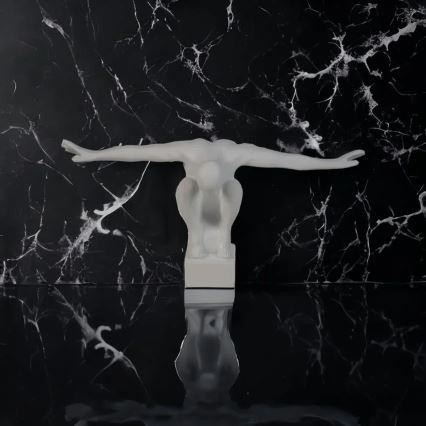 Tabletop decoration 19,5x16x38,5 cm resin/white