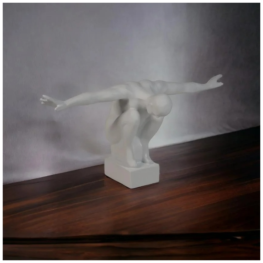 Tabletop decoration 19,5x16x38,5 cm resin/white