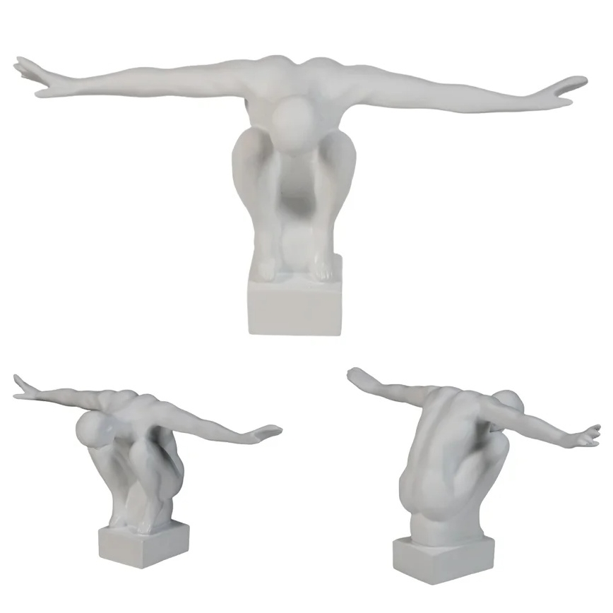 Tabletop decoration 19,5x16x38,5 cm resin/white