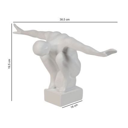 Tabletop decoration 19,5x16x38,5 cm resin/white