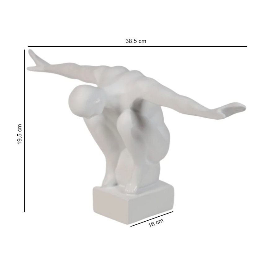 Tabletop decoration 19,5x16x38,5 cm resin/white