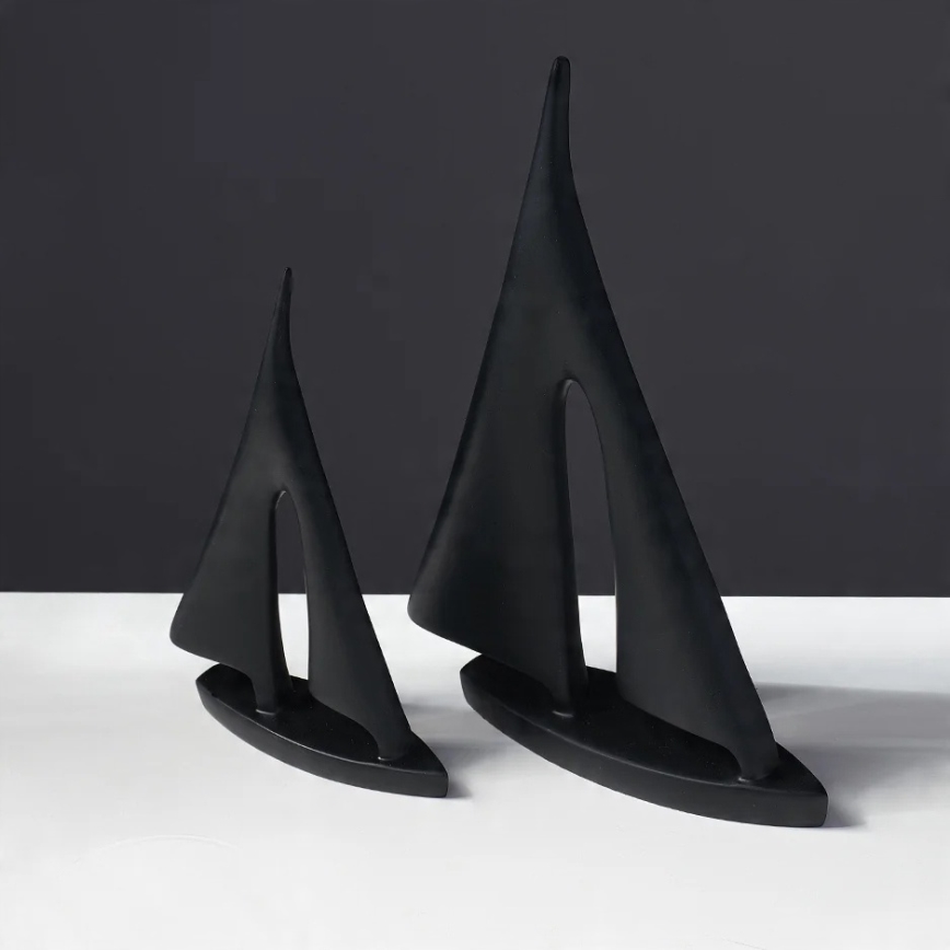 Tabletop decoration 21 cm resin/black