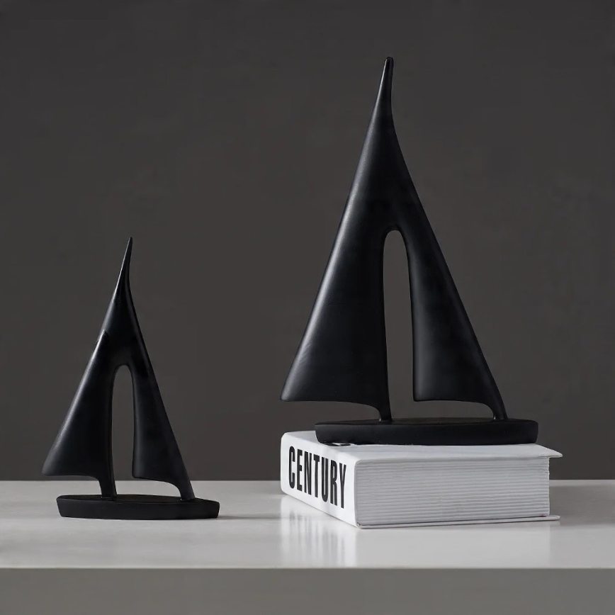 Tabletop decoration 21 cm resin/black