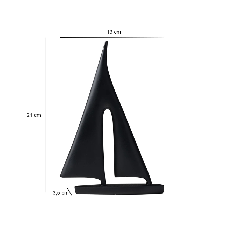 Tabletop decoration 21 cm resin/black