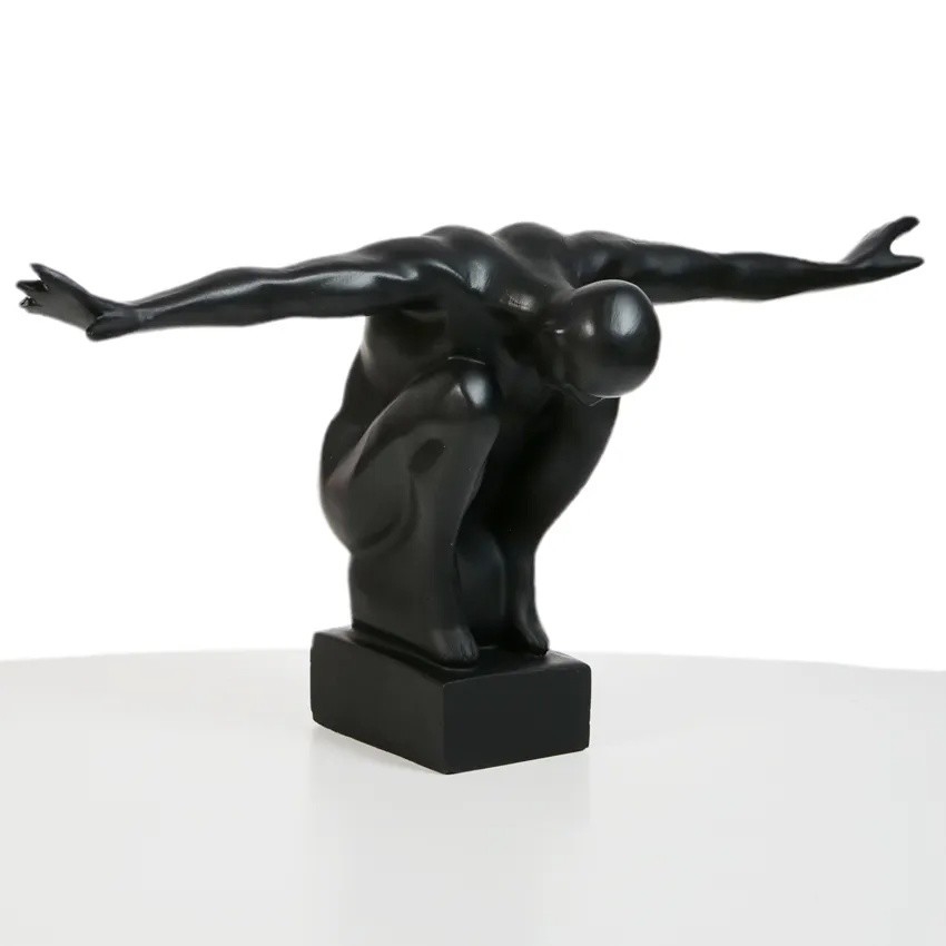 Tabletop decoration 25 x 41 x 20 cm, resin/black