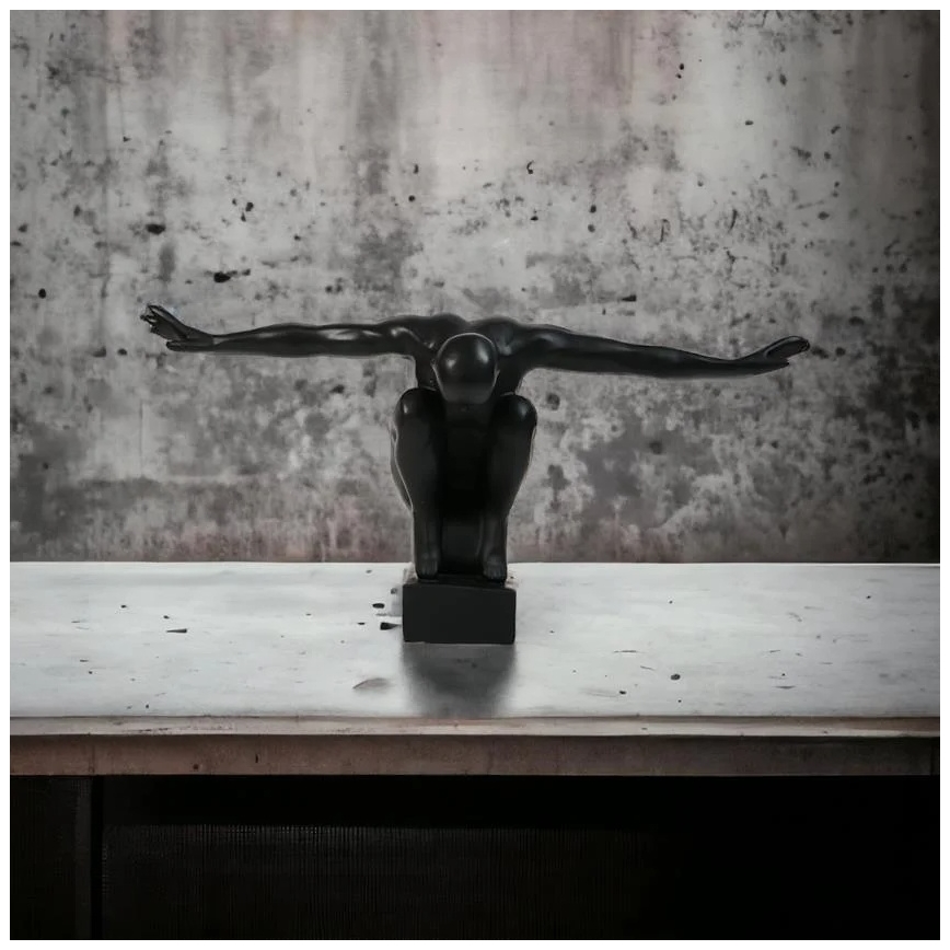 Tabletop decoration 25 x 41 x 20 cm, resin/black