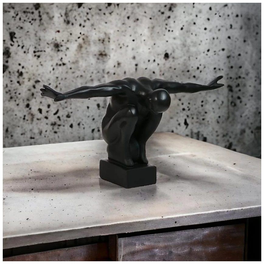 Tabletop decoration 25 x 41 x 20 cm, resin/black
