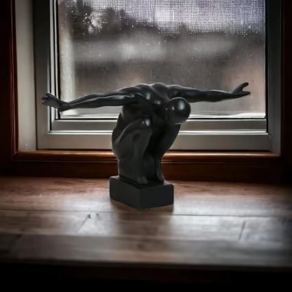 Tabletop decoration 25 x 41 x 20 cm, resin/black