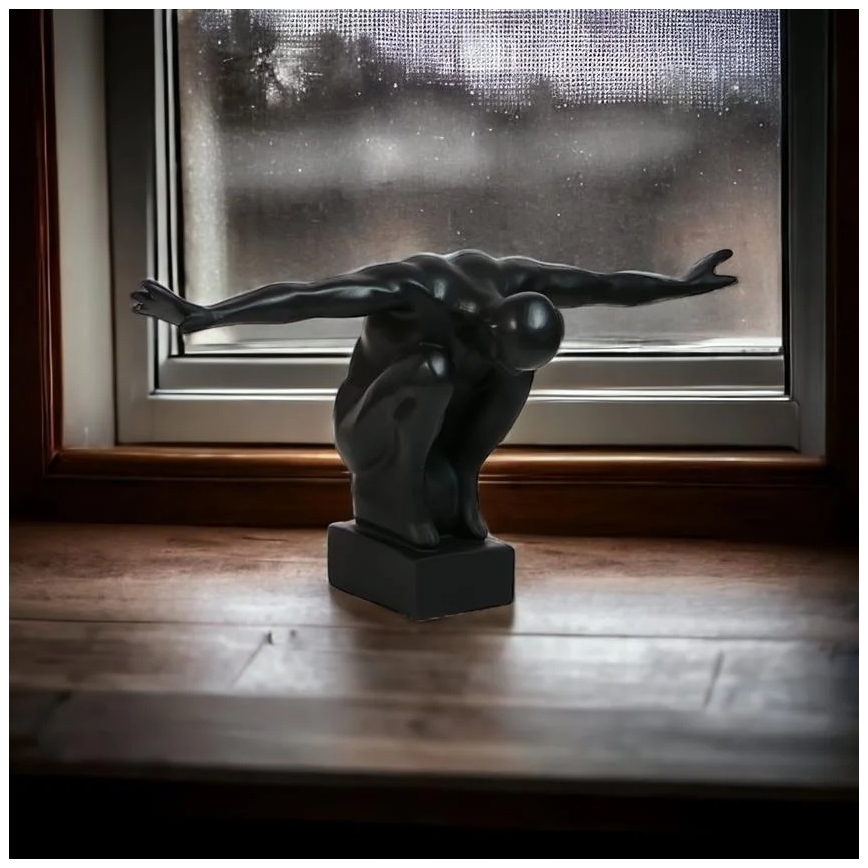 Tabletop decoration 25 x 41 x 20 cm, resin/black