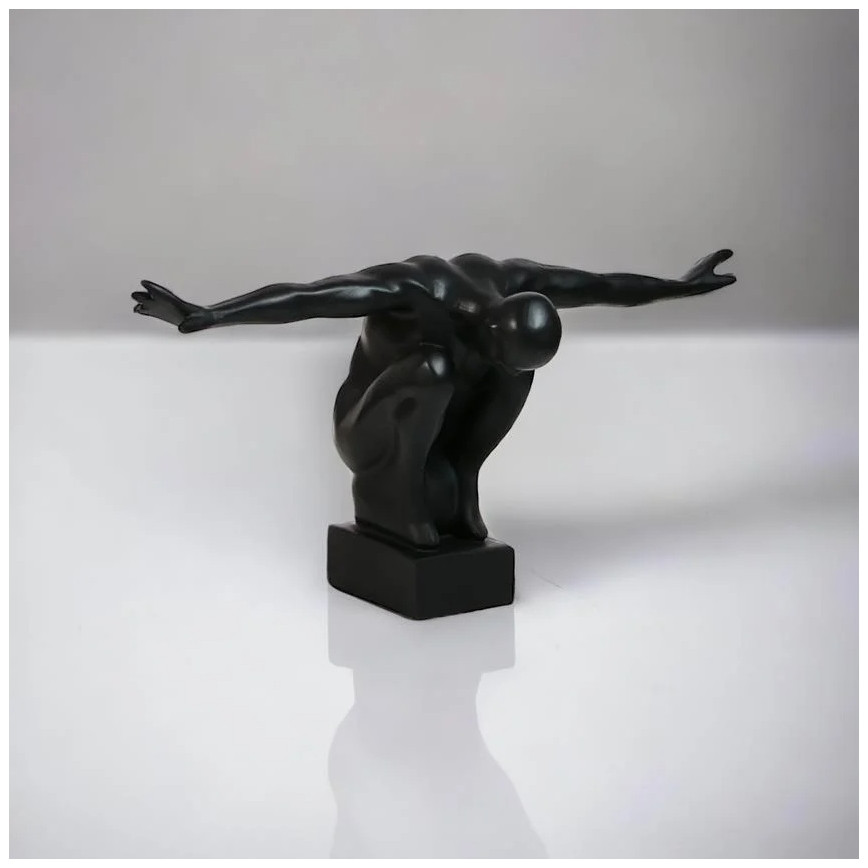Tabletop decoration 25 x 41 x 20 cm, resin/black