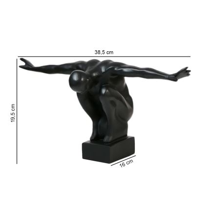 Tabletop decoration 25 x 41 x 20 cm, resin/black