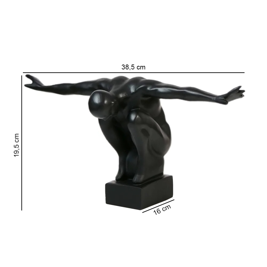 Tabletop decoration 25 x 41 x 20 cm, resin/black
