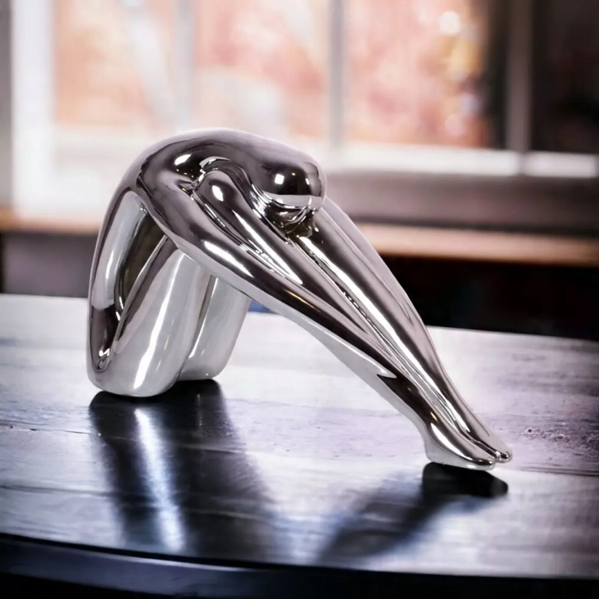 Tabletop decoration 31x21x17 cm resin/polished chrome