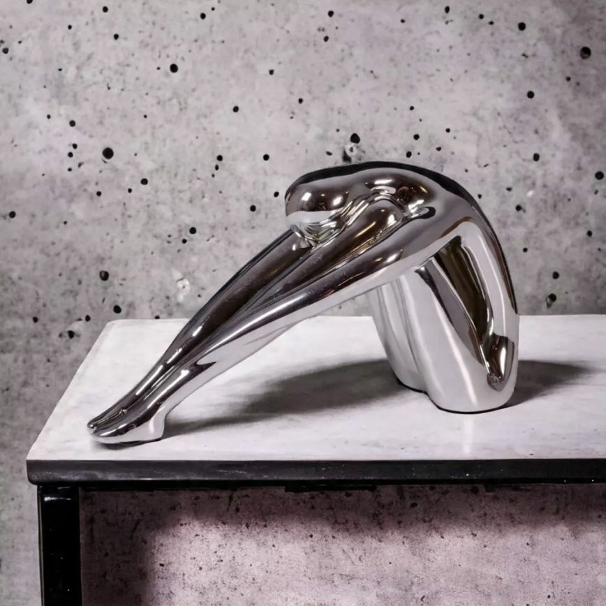 Tabletop decoration 31x21x17 cm resin/polished chrome