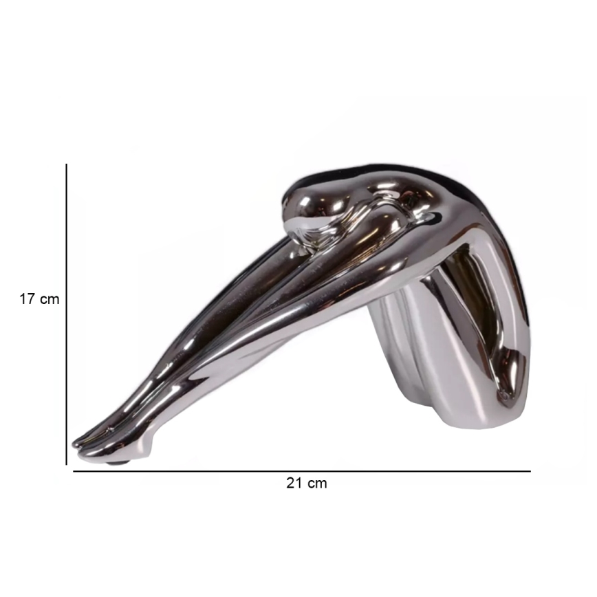 Tabletop decoration 31x21x17 cm resin/polished chrome