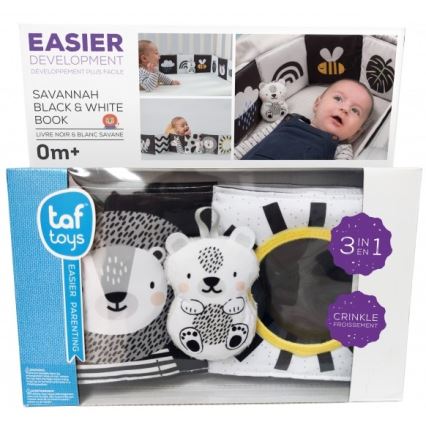 Taf Toys - Children's textile book 3in1 savanna