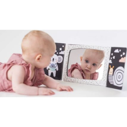 Taf Toys - Children's textile book with a mirror black