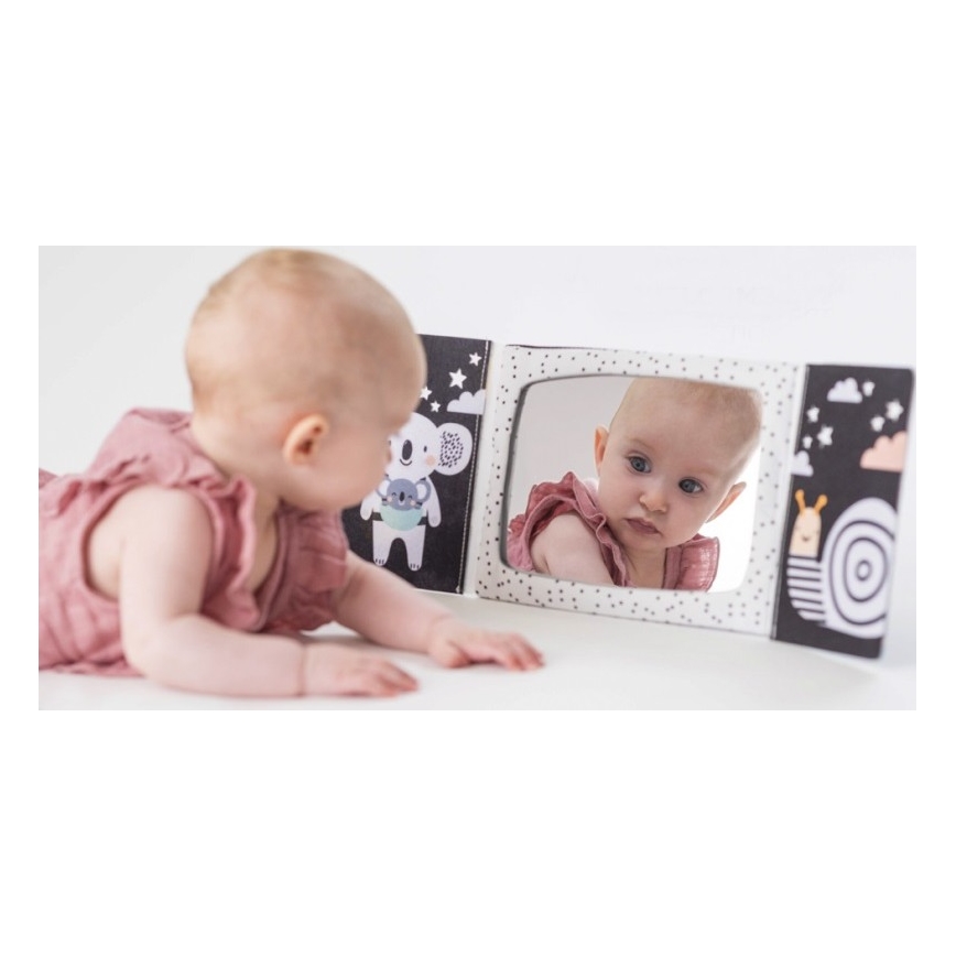 Taf Toys - Children's textile book with a mirror black