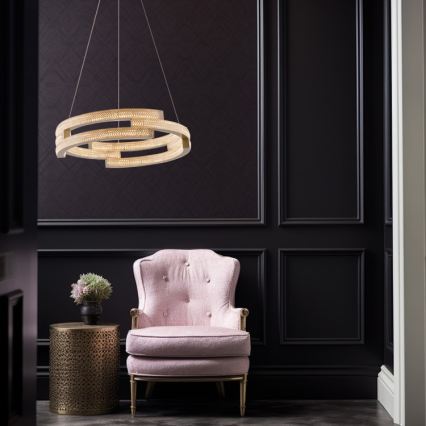 TARJA LED pendant on cable, LED/36W/230V, 3000/4000/6000K, Ø60 cm, gold