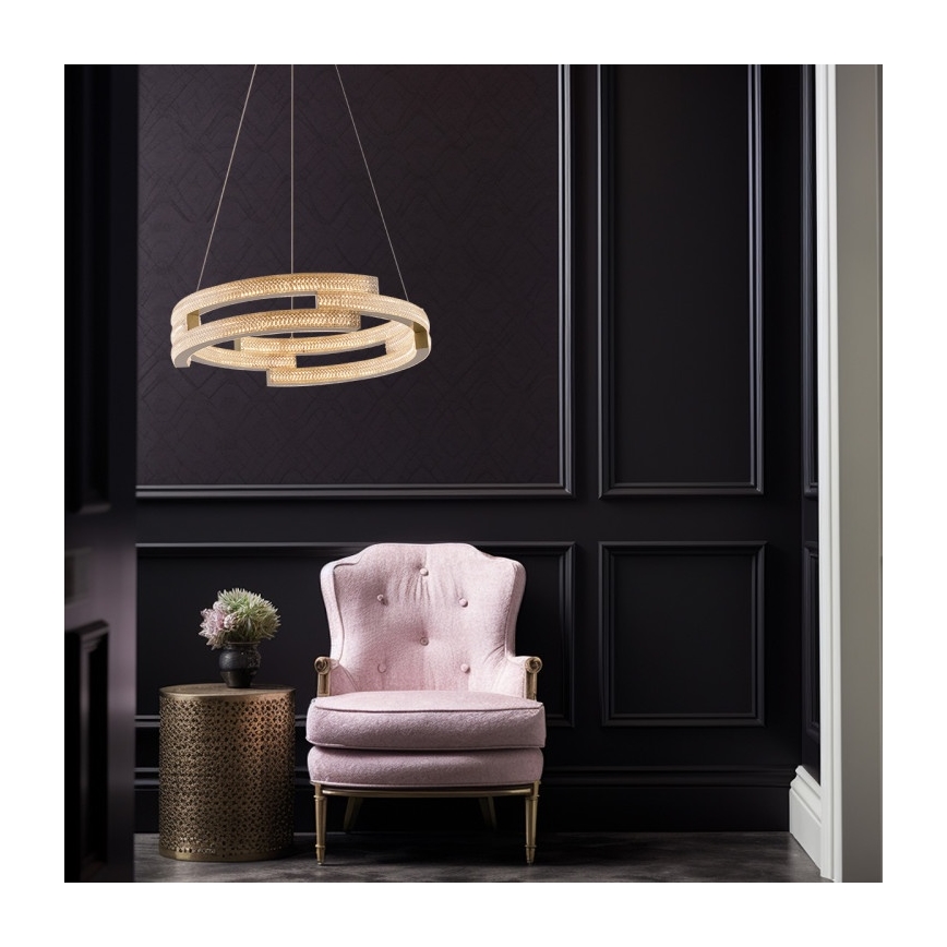 TARJA LED pendant on cable, LED/36W/230V, 3000/4000/6000K, Ø60 cm, gold