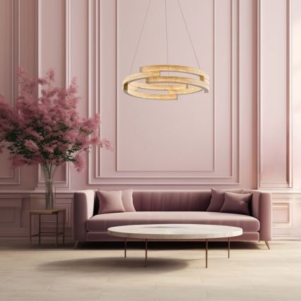 TARJA LED pendant on cable, LED/36W/230V, 3000/4000/6000K, Ø60 cm, gold