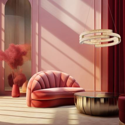 TARJA LED pendant on cable, LED/36W/230V, 3000/4000/6000K, Ø60 cm, gold