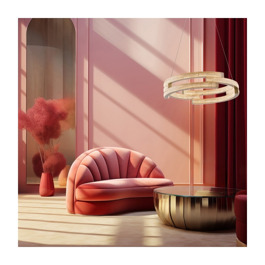 TARJA LED pendant on cable, LED/36W/230V, 3000/4000/6000K, Ø60 cm, gold