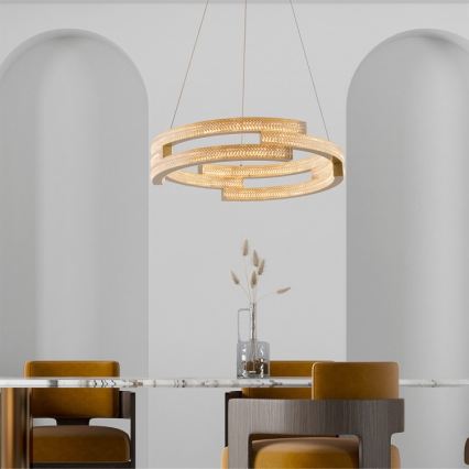 TARJA LED pendant on cable, LED/36W/230V, 3000/4000/6000K, Ø60 cm, gold