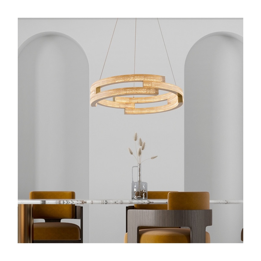 TARJA LED pendant on cable, LED/36W/230V, 3000/4000/6000K, Ø60 cm, gold