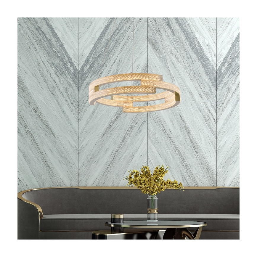 TARJA LED pendant on cable, LED/36W/230V, 3000/4000/6000K, Ø60 cm, gold