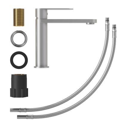 TARNBY 17.3 cm Brushed Stainless Steel Basin Faucet