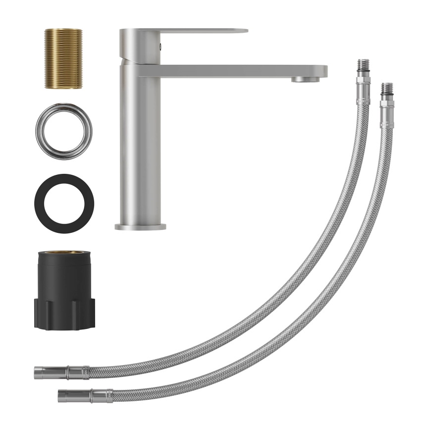 TARNBY 17.3 cm Brushed Stainless Steel Basin Faucet