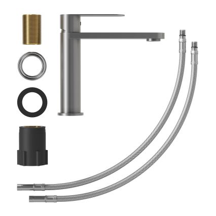 TARNBY 17,3 cm Powder-coated Gray Basin Mixer