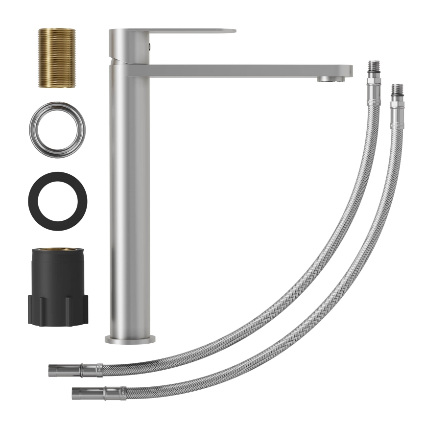 TARNBY 27.3 cm Brushed Stainless Steel Basin Mixer