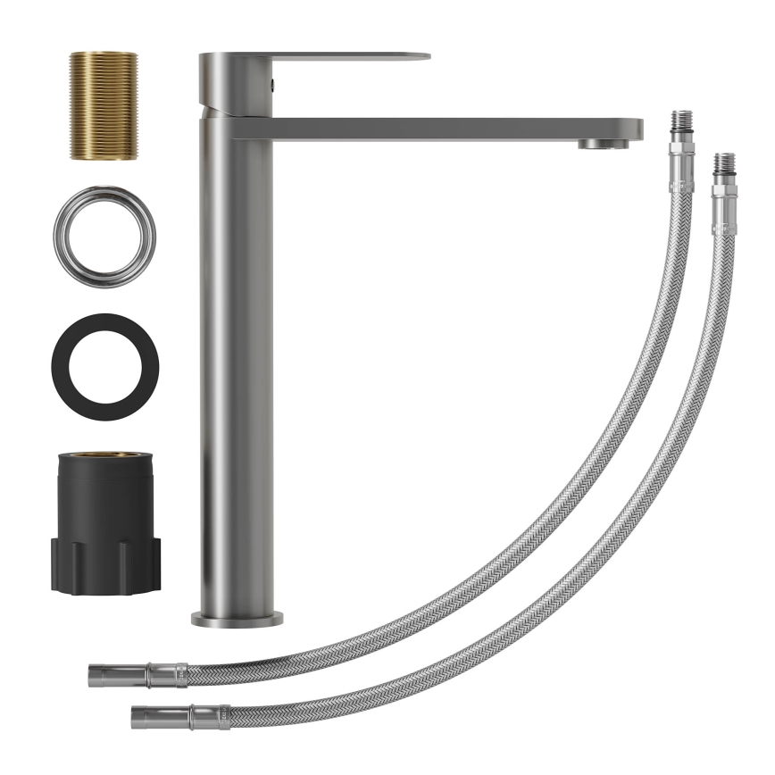 TARNBY basin mixer, 27.3 cm, powder-coated grey