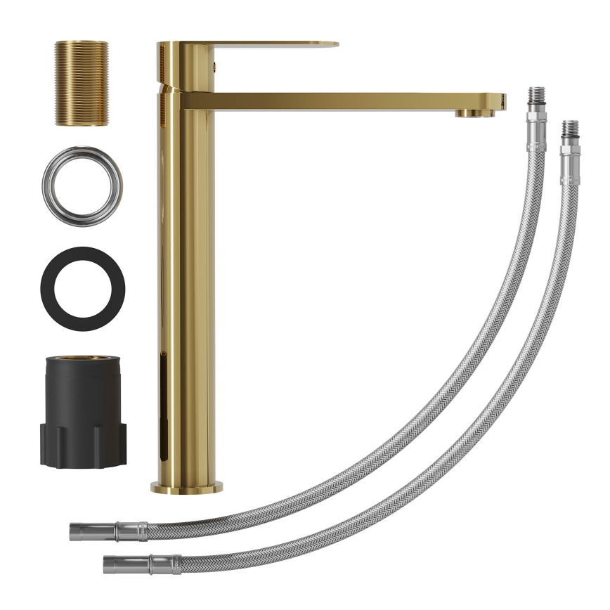 TARNBY Washbasin Faucet, 27,3 cm, Polished Brass