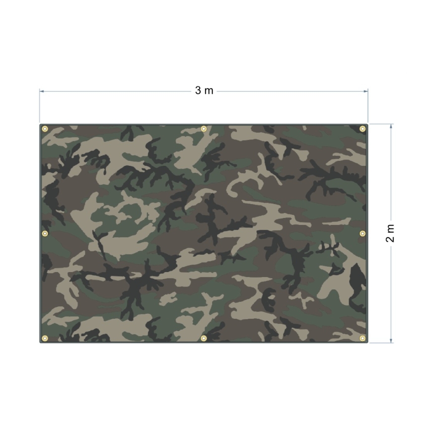 Tarpaulin 2x3 m PU 2000 mm camouflage