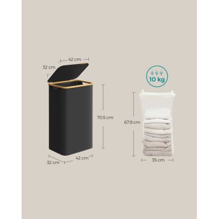 TATE Laundry Hamper, Black