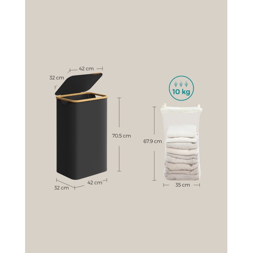 TATE Laundry Hamper, Black