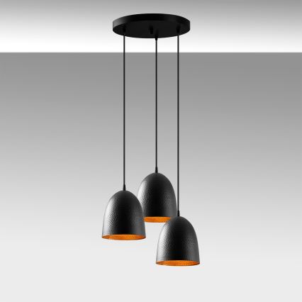 Tattoo Pendant Light 3xE27/40W/230V Black