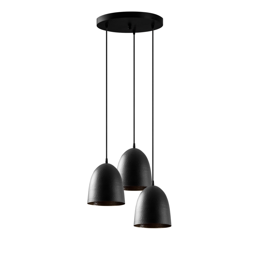 Tattoo Pendant Light 3xE27/40W/230V Black