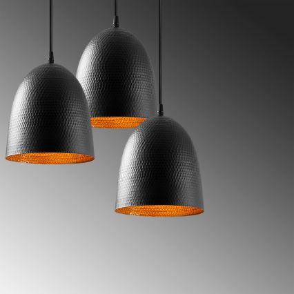 Tattoo Pendant Light 3xE27/40W/230V Black