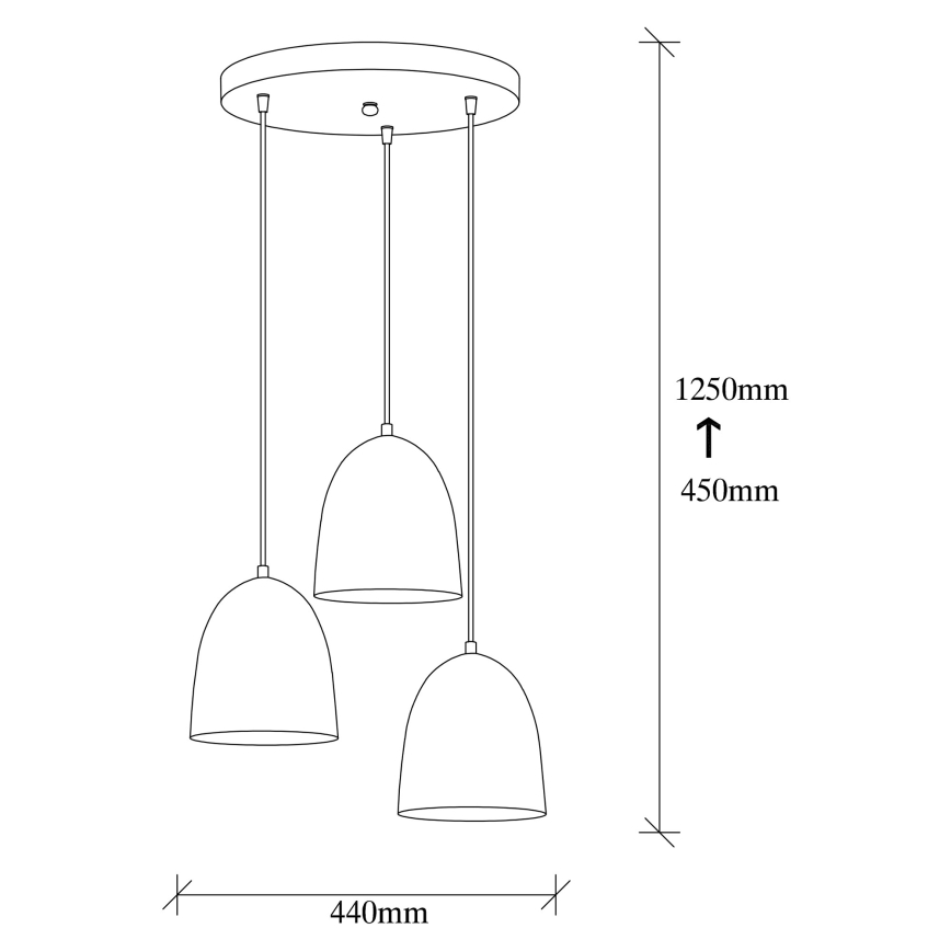 Tattoo Pendant Light 3xE27/40W/230V Black