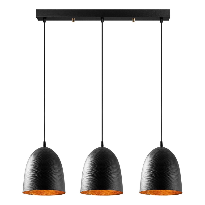 Tattoo Pendant Light 3xE27/40W/230V Black