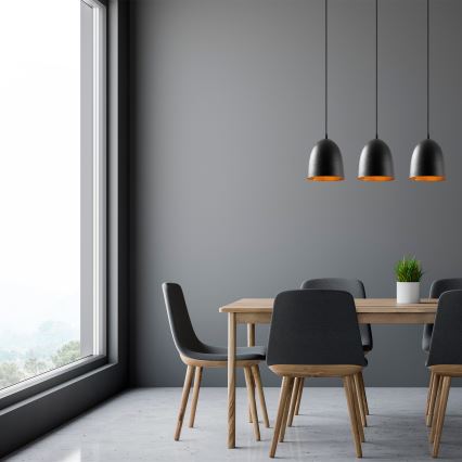 Tattoo Pendant Light 3xE27/40W/230V Black